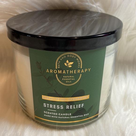 “Stress-Relief: Eucalyptus+Spearmint” BBW-WB Collection, 3-Wick Candle, NWT base - Picture 4 of 5